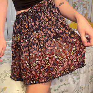 Black Flower skirt with pom poms!